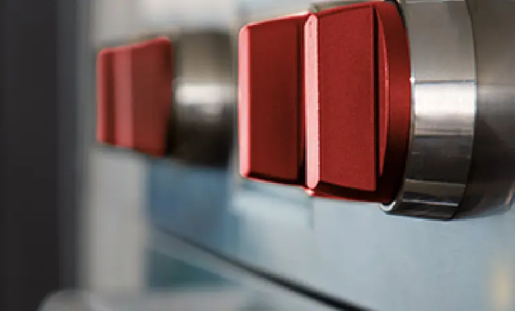 Sub-Zero, Wolf, and Cove Appliances | Get red knobs for your selected range, rangetop or wall oven