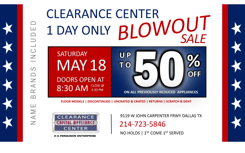 Memorial Day Saving Event - 50% Off Kitchen Appliances