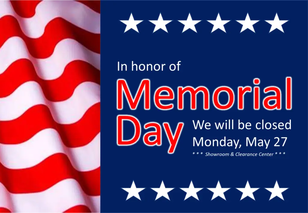 Memorial Day Closure - Kitchen Appliances