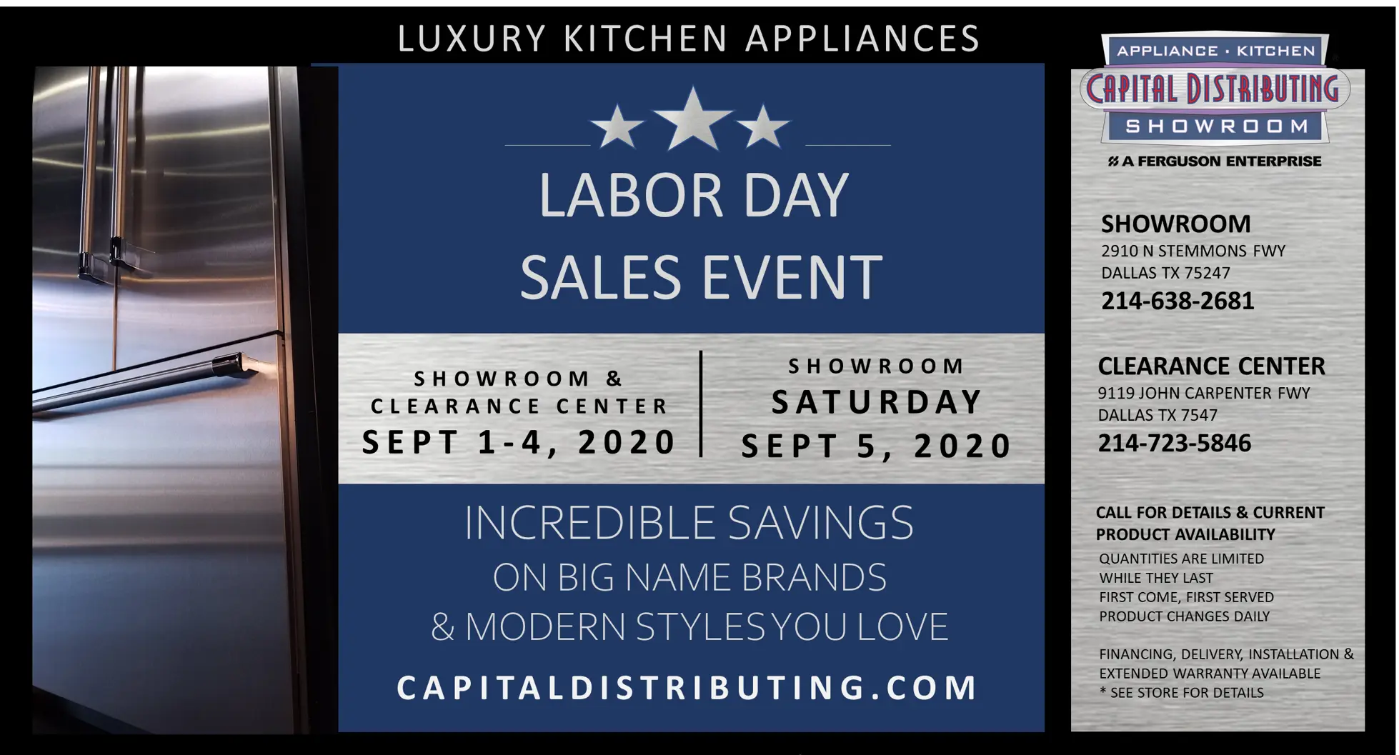 Labor Day Sales Event | Capital Distributing
