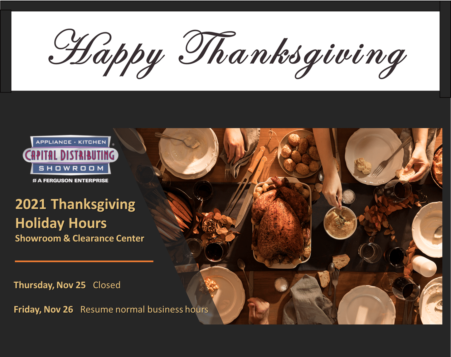2021 Thanksgiving Hours