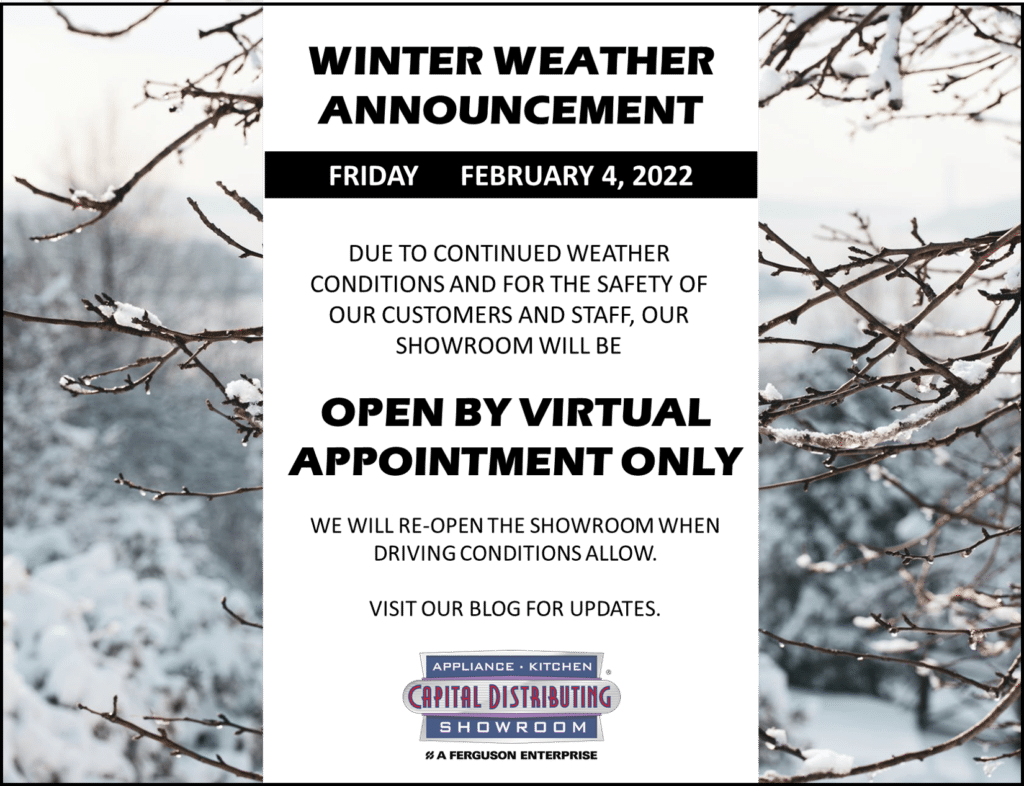Winter Weather Announcement 2-4-2020 | Capital Distributing.com | 214-638-2681