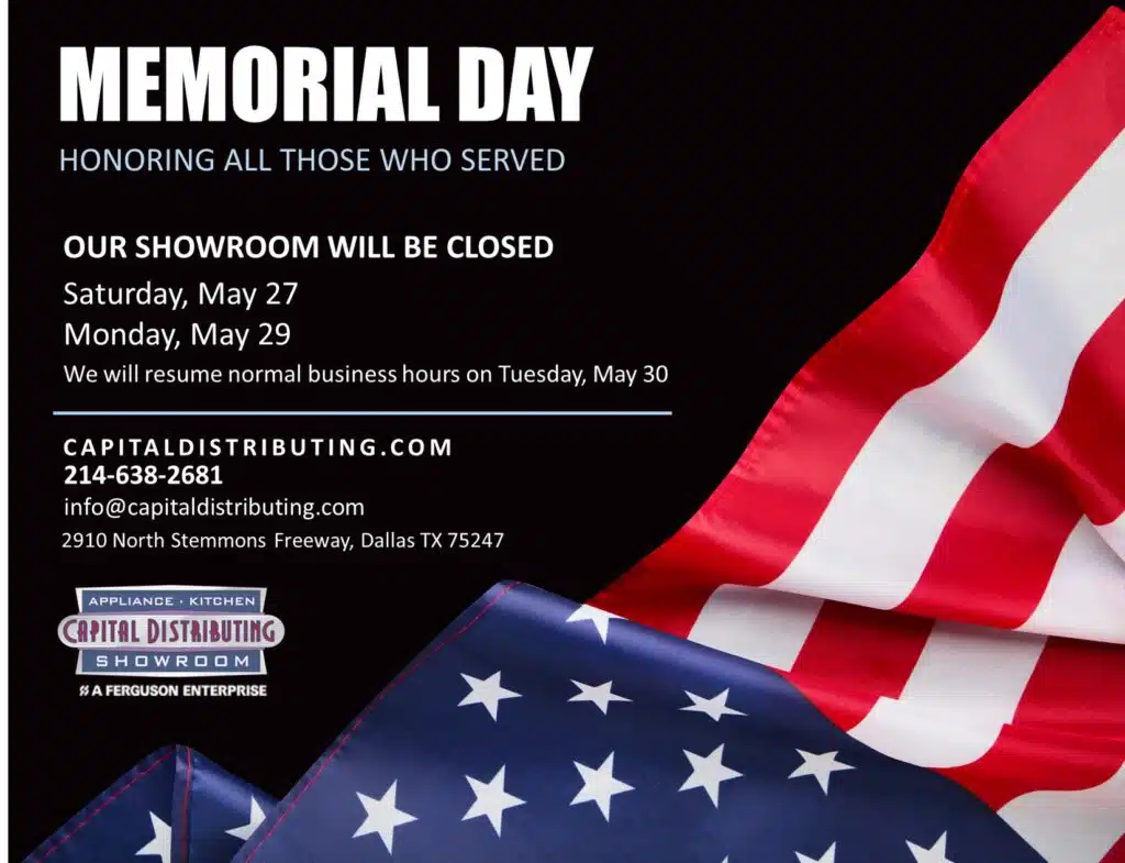 Capital Distributing | Closed for Memorial Day Weekend 2023