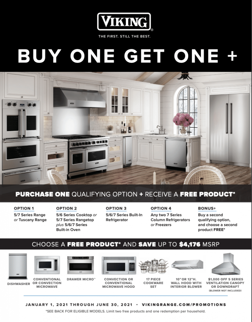 Viking Buy One, Get One Promotion for Viking Appliances